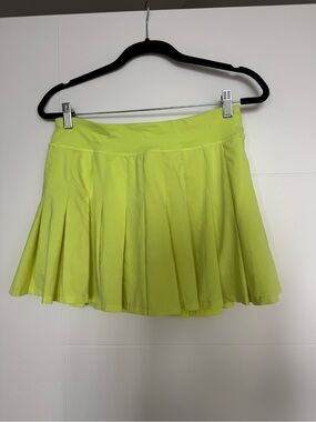 Women’s Lime Pleated Tennis Skirt